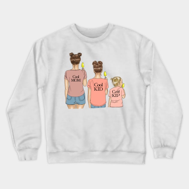 Cool mom and kidS Crewneck Sweatshirt by MaLaaArt